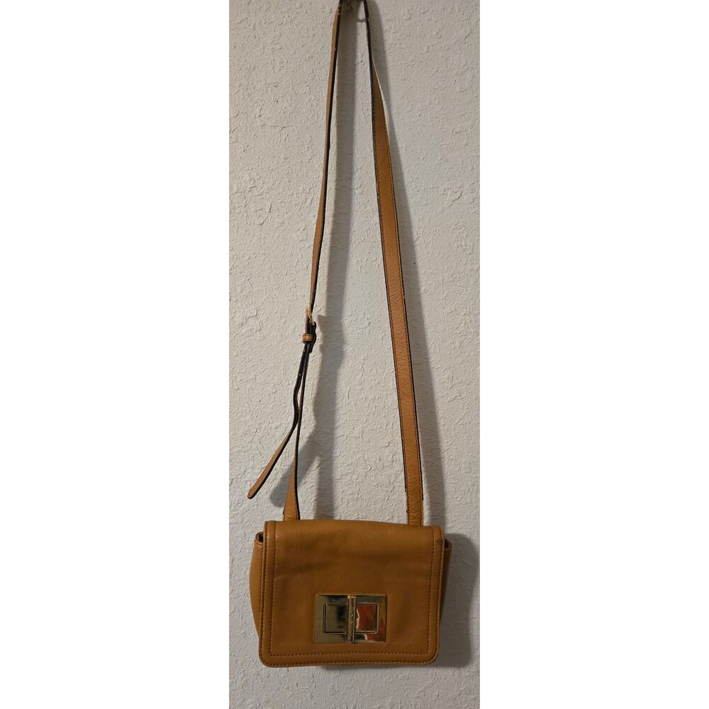 Butterscotch-colored leather Tignanello crossbody bag